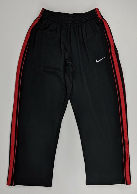 black and red nike track pants