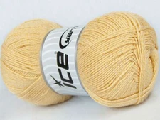 4-Skein Lot Super Cotton Sock Yarn superfine 4x100g/400m Yellow White