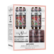 Cre8tion Soak Off Gel Polish & Matching Nail Lacquer - #160 Rainbow Madness