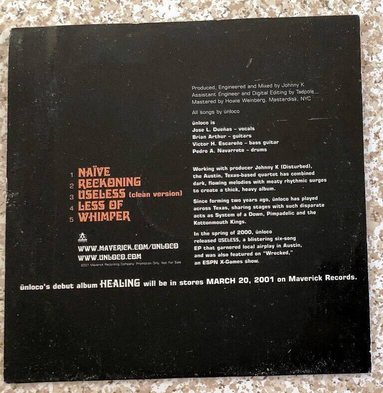 Unloco – Healing Sampler Promo Promotional Advance CD Sampler