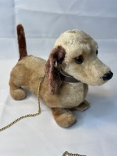 Vintage Toy Dog Dacshund on Leash Battery Operated Not Working Japan RVT