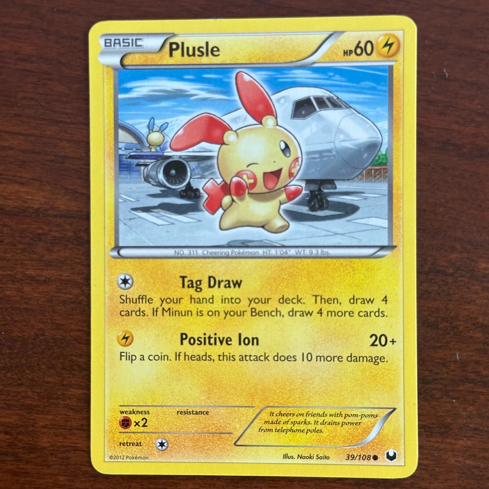 Plusle 39/108 Common Dark Explorers Pokemon Card