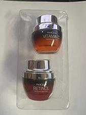 2 Pk PROGENIX Brightening Vitamin C Day Cream + Anti Wrinkle Retinol Night Cream