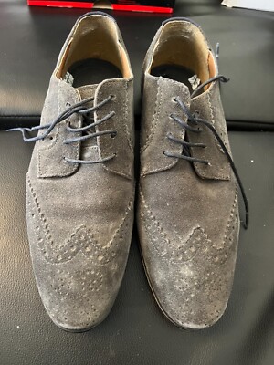 Mens River Island Grey Suede Formal Smart Shoes Size UK - Main Image