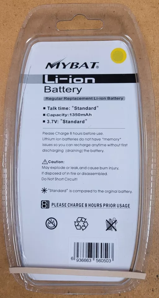 Nueva Batería MYBAT - 1350mAh - Reemplaza HTC Mogul XV6800 / PPC6800 / BTR6800 Foto 2 de 2