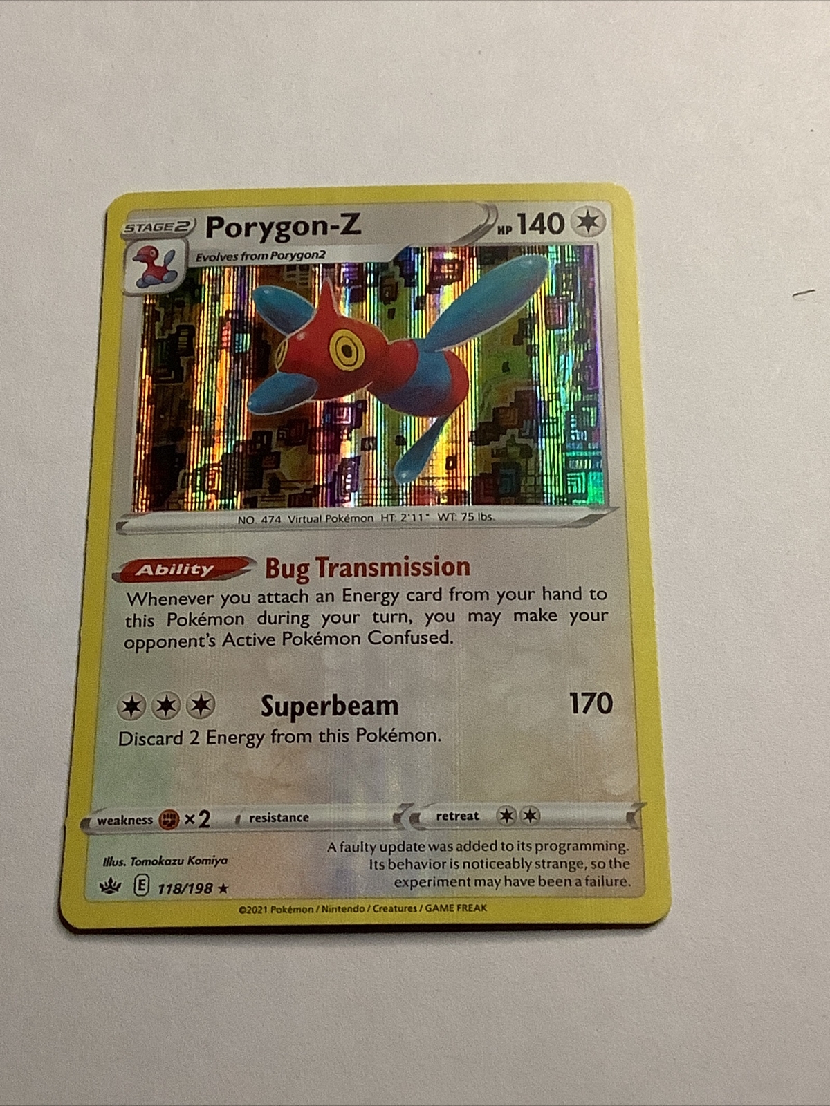 Porygon-Z 118/198  Chilling Reign Holo Rare Pokemon Card Pokémon TCG A-38