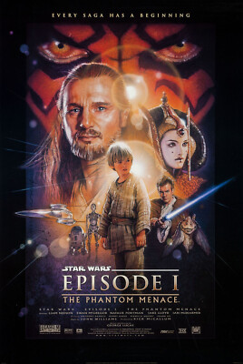 STAR WARS EPISODE I THE PHANTOM MENACE MOVIE POSTER 2 Sided ORIGINAL 27x40