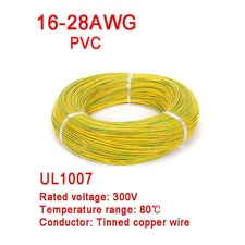 PVC Electronic Wire Cable, Tinned Copper Stranded Wiring 16/18/20/22/24/26AWG