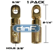 1 PIECE   Gold Plated Short Side Post Mount Battery Terminal  4awg-8awg