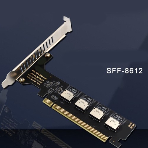 PCIe X16 To 4Port Oculink SFF 8612 SFF 8611 Adapter Expansion Card For Mainboard - Afbeelding 4 van 8