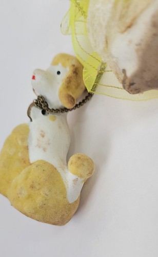 Vintage Girl w/ Umbrella and Poodle Japan Collectible Figurine 4" Yellow ribbon - Picture 13 of 15