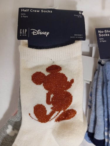 Gap Kids Girls Socks Two Pack Disney Crew And No Show Socks - Picture 5 of 6