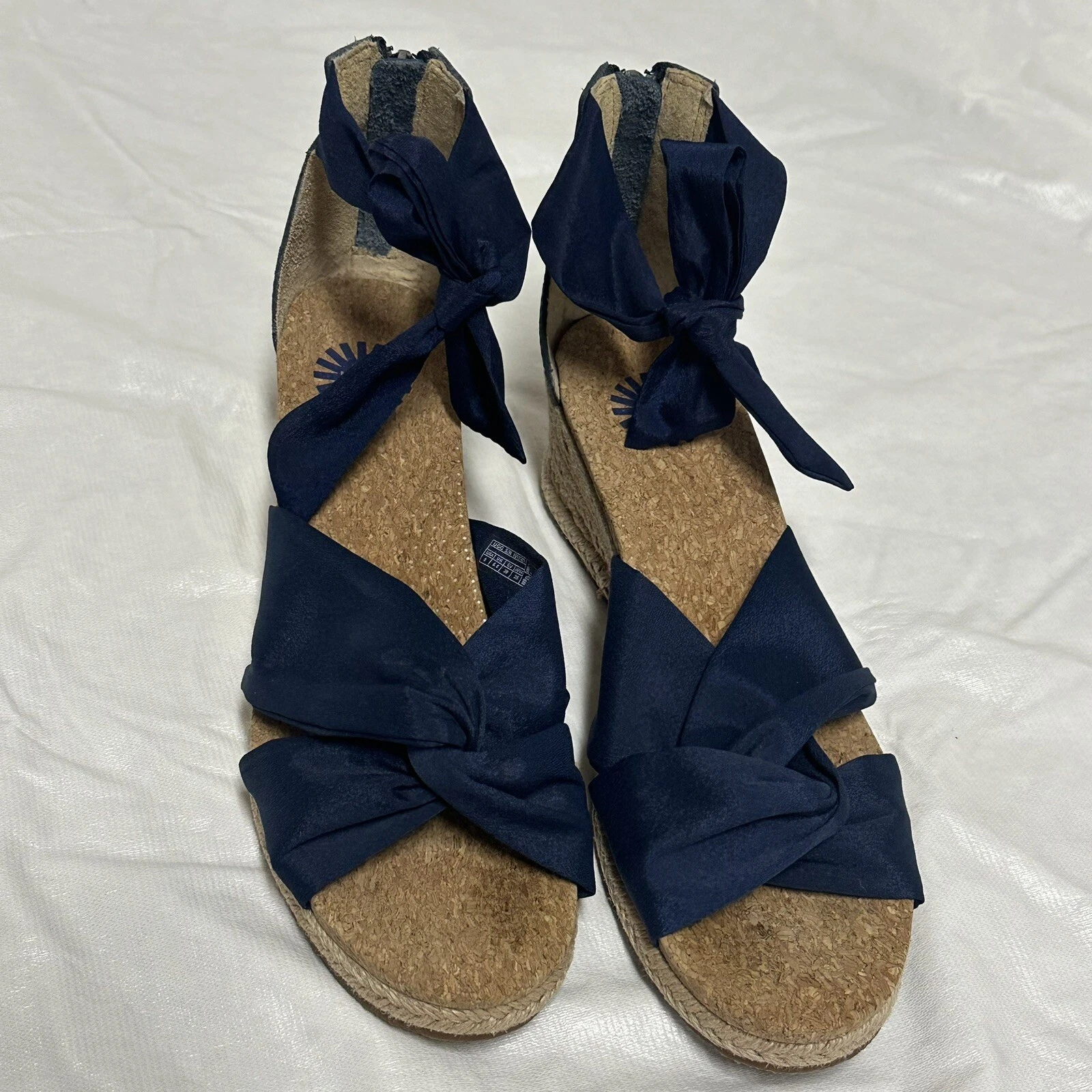 Scarpe UGG Starla donna espadrillas zeppa blu sughero zip cinturino alla caviglia 1011181 taglia 8