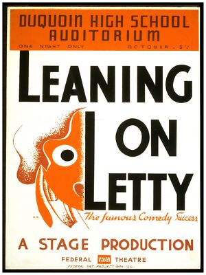 2658.Leaning on Letty high school auditorium Poster.School design Decor Art.