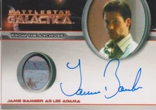 2009 BATTLESTAR GALACTICA 4 JAMIE BAMBER AS LEE ADAMA AUTOGRAPH COSTUME CARD B