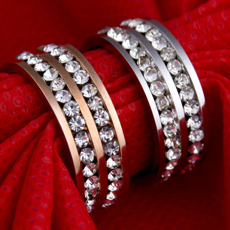 6mm Titanium Steel CZ Couple's Ring Set – Silver, Sizes 6-13, Fashion Wedding Band 2 thumbnail image