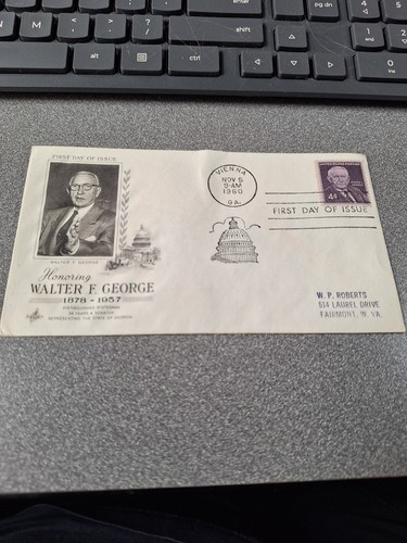 1960 First Day Cover 4 cent stamp Honoring Walter George cachet art envelope