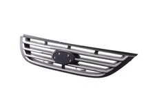 Black Front Grille w/Chrome Bar Assembly Replacement Fit 2007 Kia Spectra
