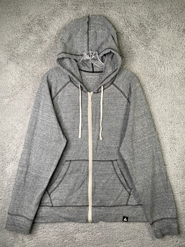 American Giant Hoodie Womens Large Gray Full Zip Lightweight Hooded Sweatshirt