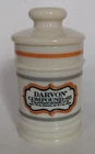Vintage DARVON COMPOUND 65 Apothecary Canister Milk Glass Jar w/Lid 5" Tall
