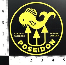 Poseidon Diving Decal repro 6mil UV vinyl 4.75" Dive Sticker Goteborg Sweden