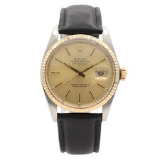 Vintage 34mm 1982 Rolex Datejust 27J Automatic Wristwatch 3035 Steel & 18k 16013