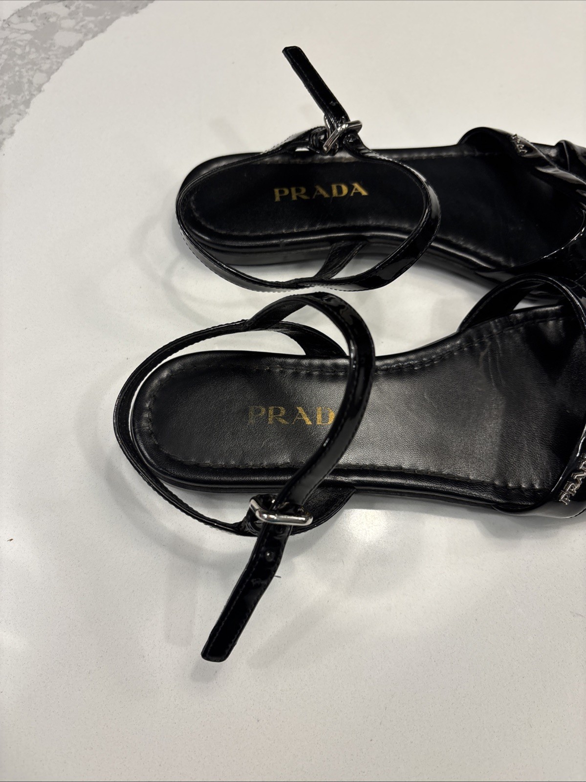 PRADA Sandal Bundle Women’s Size 37 Patent Leather Black & Red thumbnail 19