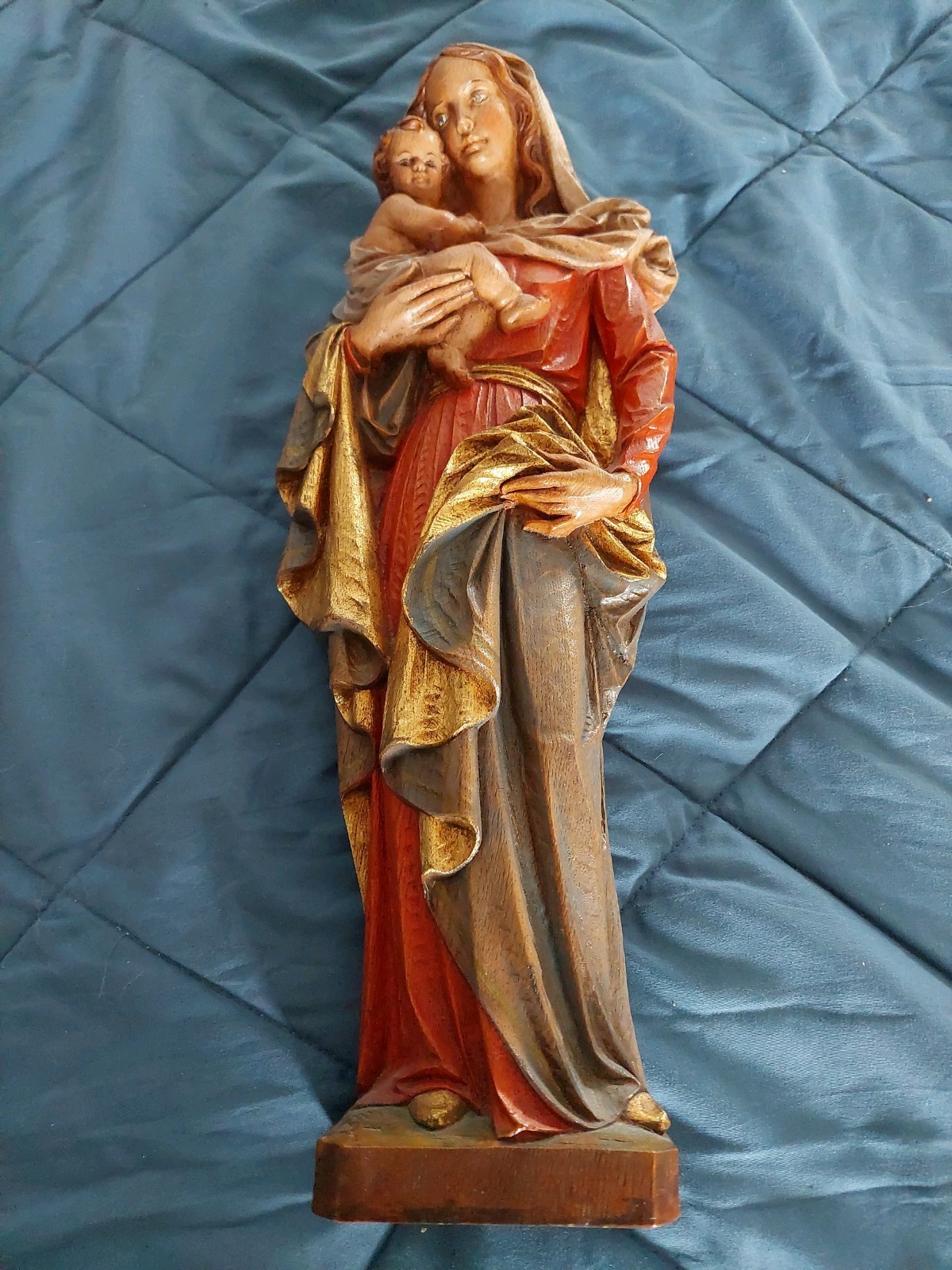 Madonna mit Jesuskind Holzfigur, Geschnitzt ca 44cm hoch