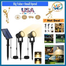 Outdoor Solar Spotlights 2-in-1 Waterproof Warm White Yard Garden Pathway