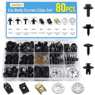 Karosserieschrauben Clips Set 80 Stück M6 U Form Metall Kunststoff Auto Ersatz