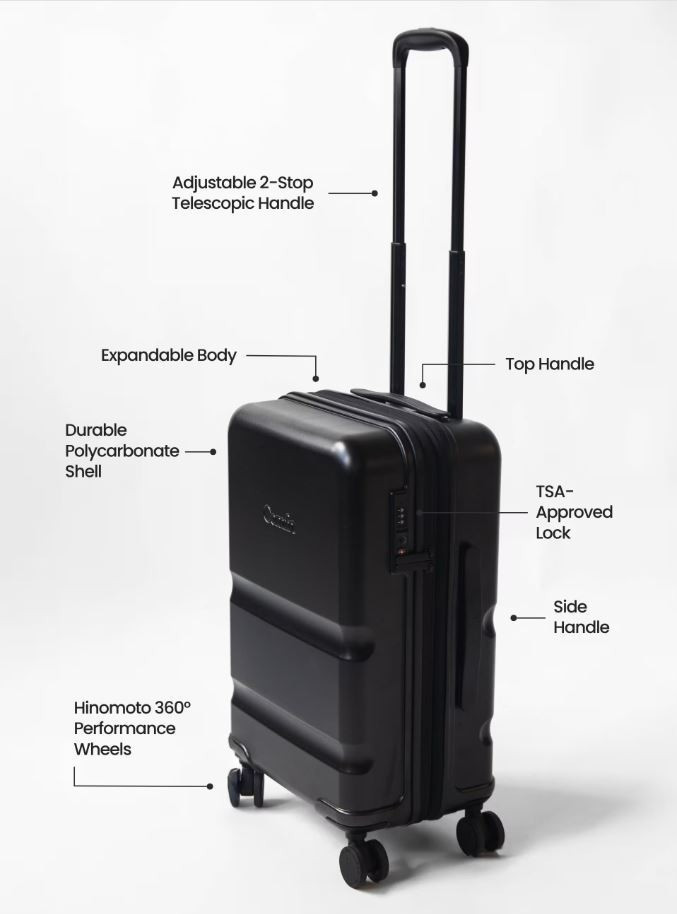 COMFRT 21" Carry-On Companion Luggage JET BLACK
