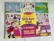 Melissa  Doug Reusable Sticker Pad Princess Castle 5 Scenes 200 Stickers NEW