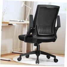  Ergonomic Office Chair with Flip-up Armrests Executive Computer Black-large