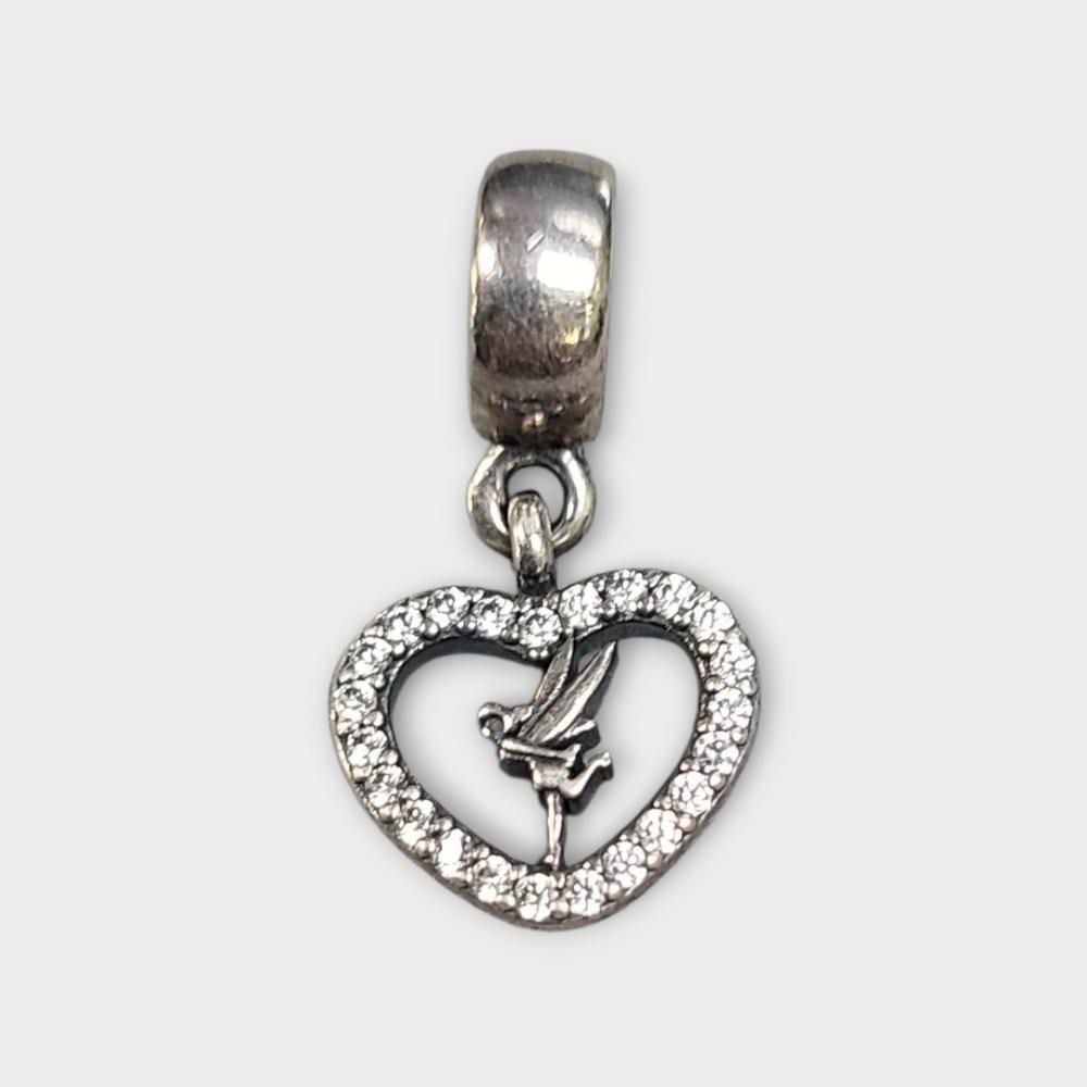 Disney Pandora Tinkerbell Heart Charm Dangle with Sparkling Details SPG064059