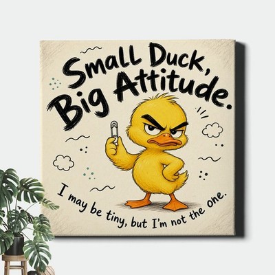 Grumpy Duckling Poster Print Funny Duck Quote Cartoon Illustration