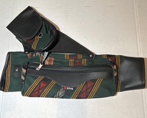 King Belt Quiver Leather Fabric Green Black Patterned Arrow Holder