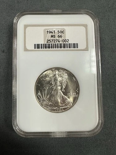 1941 50c Walking Liberty Silver Half Dollar NGC MS66