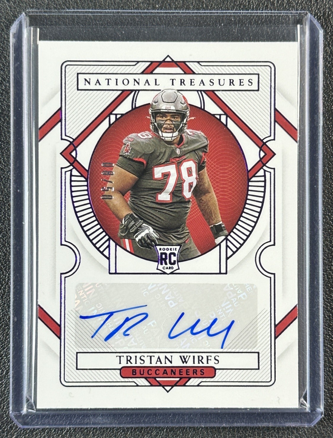 Tristan Wirfs Panini National Treasures #154 Signatures-Purple