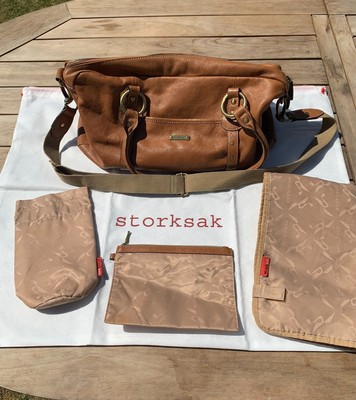 Baby Nappy Bags London Storksak London “Elizabeth” Baby Leather