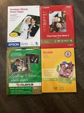 4 Packs Of Glossy Photo Paper, Various, See Pictures, 120sheets Total FREE SHIP