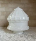 Standard Oil “Crown” Milk Glass 8” Globe Lamp Shade, 3¼″ Cuff, Vtg Petroliana