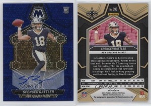 2024 Panini Mosaic Rookies No Huddle Blue Prizm Auto Spencer Rattler Rookie RC