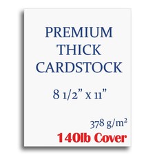 Extra Heavy Duty 140lb Cover Cardstock - Bright White - 379gsm 18pt Thick Pap...