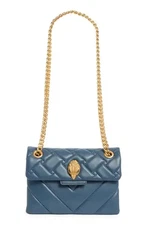 Kurt Geiger London Mini Kensington Leather Crossbody Bag Color: Mid Blue