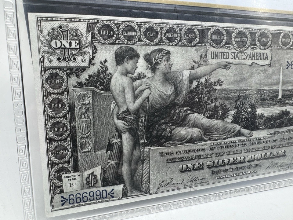 1896 1 Dollar Silver Certificate Educational Note Choice Uncirculated 63. Pop: 2 - Image 2 of 4