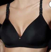 Natori Women's 36DDD Pure Luxe Wireless Contour Bra 723321 Black