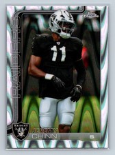 2025 Topps Chrome #184 Jeremy Chinn Ray Wave Refractor Las Vegas Raiders