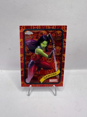 2025 Topps Chrome Marvel Gamora #140 Iron Man Red-Gold Lazer Refractor /100