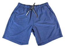 prAna Men's Performance Shorts Blue Heathered Stretch Hiking Yoga 1969451 Size M