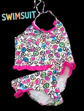  1007 The Place groovy 2pc tankini swimsuit set Girls 10-12